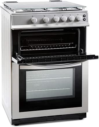 60cm double oven gas cooker with lid