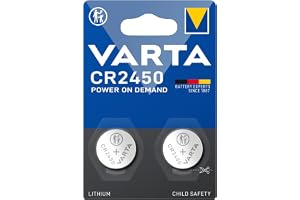 VARTA Batterien Knopfzelle CR2450, 2 Stück, Lithium Coin, 3 V, für Uhren | kindersichere Verpackung, für Fieberthermometer, P