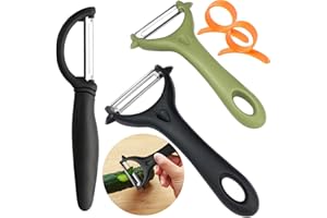 OHWODA Pelador De Patatas Peelers Vegetales Acero Inoxidable Pelador de Verduras Pelapatatas Manual Descascador de Cocina Frutas Zanahoria Tomates Mango Ergonómico Antideslizante 3 Piezas