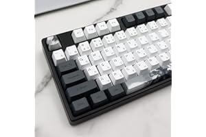 MOLGRIA Ink Lotus Keycaps, 140 Set Custom Keycaps for Gaming Keyboard, PBT OEM Profile Dye Sublimation Keycaps ANSI/ISO Layout with Japanese Font for Gateron Kailh Cherry MX 104/87/74/61 60 Keyboard