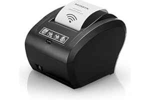 ‎MUNBYN MUNBYN Thermodrucker WiFi 300mm/s Bondrucker Belegdrucker Quittungsdrucker Auto-Cut für Büro, Restaurant/Hochgeschwindigkeits WiFi USB Ethernet (LAN), ESC/POS eingestellt-EU【WiFi Schwarz】