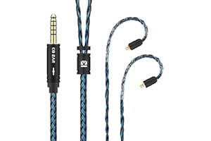Kinboofi MMCX 2M Long Headphone Cable,KBEAR ST16 Plus Earphone Cable Replacement Earphone Wire Cable,Improve Comfortable Wearing Replacement Cable for FILO FH3 (MMCX 4.4mm Audio Jack, Black-Blue)