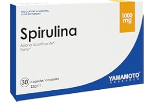 YAMAMOTO RESEARCH, Spirulina 1000mg 30 Capsule, Integratore Alimentare con Aminoacidi, Minerali, Vitamine e Acidi Grassi Essenziali, Azione Antiossidante, Sostiene il Sistema Immunitario