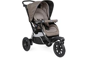 Chicco Poussette Activ3 à 3 roues, fonctionnelle et facile à conduire sur tous les terrains, siège large, dossier inclinable, fermeture rapide et pratique, amortisseurs réglables, 0 mois+, Dark Beige