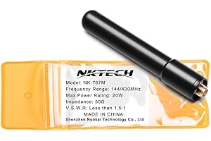 NKTECH Antenna Dual-Band SMA Femmina per Ricetrasmittenti BaoFeng UV-5R PLUS, DM-5R, UV-5X, GT-1, GT-3TP, GT-5TP, UV-5RA, UV-82, UV-5RTP, BF-UVB3, UV-9R e Yaesu, Kenwood Hyt, Wouxun