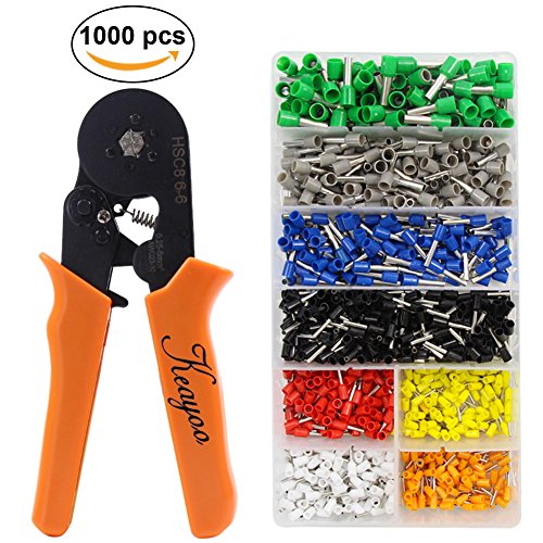 1000Pcs Crimpzange Aderendhülsen Set, Aderendhülsen Crimpen in Hexagonaler Form, Aderendhülsen Sortiment 0,25-6mm², mehr als 1000tlg