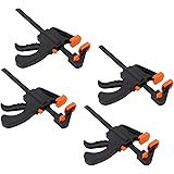 XFORT® Quick Grip Clamps, Ratchet Bar Clamps, One Handed Bar Clamp, Ideal for Fast and Easy Clamping Applications [4 inch, 4