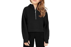 Haloumoning Sweat à capuche pour fille - Pull à capuche pour enfants - Manches longues - En coton - Avec fermeture éclair