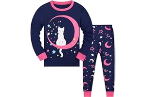 Codkkre Girls Pyjamas Unicorn Pjs Sleepwear Long Sleeve Cotton Christmas Pyjamas Outfit for Kids 2pcs 3-11 years