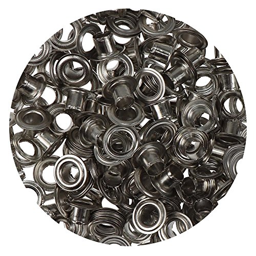 Großpackung Ösen 5 mm Inhalt 100 Stück + Locheisen + Ösenwerkzeug (silber) - 4