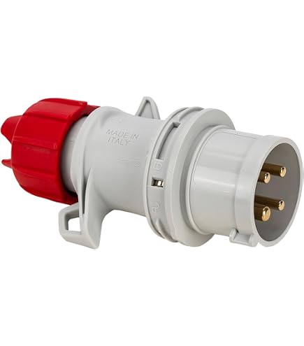 Electraline Presa Industriale Da Parete Inclinata 16A 3P+N+T 380V – Colore Rosso 80871