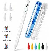 Infomax iPad Kalem, Apple Pencil Alternatifi, USB-C Hızlı Şarj, Palm Rejection, iPad Pencil, iPad 6-11 / Air 3-7 / Mini 5-7 /