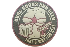 Cobra Tactical Solutions Guns boobs and beer thats why i am here Patch in PVC con chiusura in velcro per softair, paintball, abbigliamento tattico, zaino