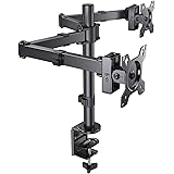 Relaxact 13-32 inch monitor mount, 2 monitors, height-adjustable screen mount, 12 kg load capacity per arm, tiltable 180°, VE