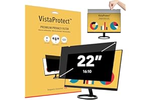 VistaProtect - Premium Privacy Filter & Anti Blue Light Screen Protector for Computer Monitors (22" inches)