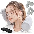 Hxcxrst travel pillow-Twist memory Foam Neck Pillow Support Pillow, used for neck, chin, waist and leg support-suitable for home travel, airplanes, buses, trains，Adjustable, Bendable Roll Pillow