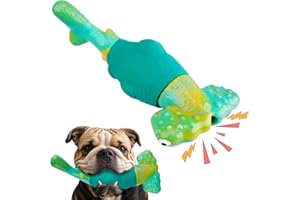 BIKIISEN Dog Toys for Aggressive Chewers, Interactive Chew Toys for Large Dogs, Indestructible Toys Keep Them Busy, Tough Squeaky Toys for Medium/Large Breed (Green, Hammerhead Shark)