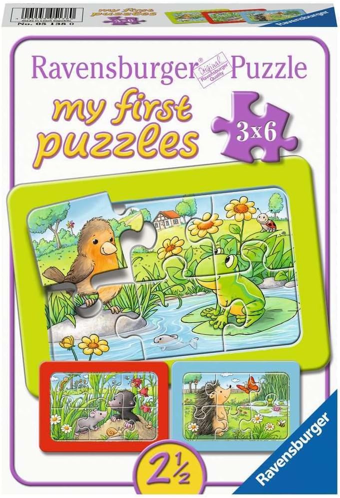 Ravensburger 51380 Hayvanlar Çocuk Puzzle, 3x6 Parça
