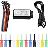 Heevhas USB Logic Analyzer Device 24MHz 8CH 8 Channel UART IIC SPI Debug with Mini USB Cable + Cable + 12 Pieces Colours Test