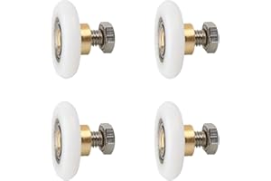 CTForest 4 Piezas Rodillos Puertas Ducha, Ruedas Cabina Ducha, Corredor Polea, Correderas Para Puertas Baño (25mm)