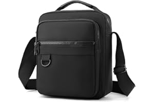 Hjkiopc Bandoleras Hombre Bolso de Hombro Bolsas de Mensajerode Negocios Bolso de Mano Mariconeras Impermeable Pequeña Crossbody Bag Shoulder para Casual Festivales (Negro-1)