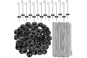 Hopbucan 100 confezioni di morsetti di protezione per solari, fissaggi per recinzioni in filo di acciaio, set di rulli per protezione degli animali per pannello solare