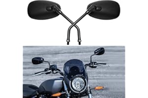 DREAMIZER Czarne lusterko motocyklowe 10 mm, kompatybilne z Boulevard C90 SV650S Vegas Intruder M1800R Rebel VTX 1300 1800 Vulcan VN 500 800 1500 1600 Cruiser Street Bike (owalne, czarne )