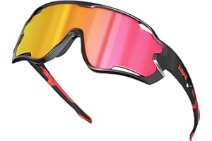 KAPVOE Occhiali da ciclismo con 5 lenti intercambiabili Polarizzati Uomo Donna Baseball Occhiali sportivi UV400 KEBR