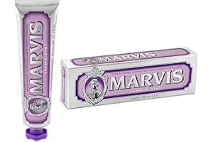 Marvis Dentifrice Menthe-Jasmin, 85ml, Dentifrice aromatisé, Aide à éliminer la plaque dentaire et promouvoir des gencives saines, Fraîcheur durable