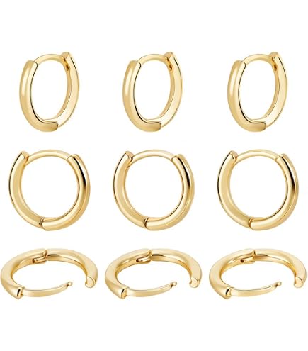 UNICRAFTALE 12pcs Boucles D'Oreilles Huggie Hoop Acier Inoxydable 21mm Ovale - 2 Couleurs Hypoallergéniques