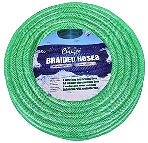 CINAGRO - Heavy Duty 3 Layered Braided Water Hose Pipe (Size : 1/2 inch - Lenght : 30 Meters) Garden, Car Wash, Floor Clean, Pet Bath, Easy to Connect