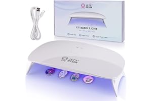 LET'S RESIN Luce UV per resina, 48 W, lampada UV portatile di grandi dimensioni, asciugatura rapida e lampada UV leggera da 143 g, forniture in resina per resina UV, creazione di gioielli, decorazioni