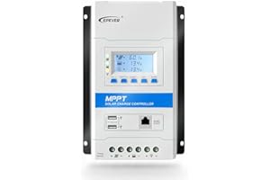 EPEVER SolaMr 30A MPPT Régulateur de Charge Solaire 12V/24V Contrôleur de Charge de Batterie pour Panneau Solaire avec Écran LCD et Double Port USB - TRIRON 3210N
