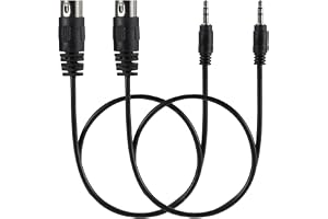 Greluma 2 St 5 DIN MIDI hane till 3,5 mm AUX TRS hane ljudkabel,0,5m 5 stifts till 1/8" stereokontakt, kompatibel med smartph