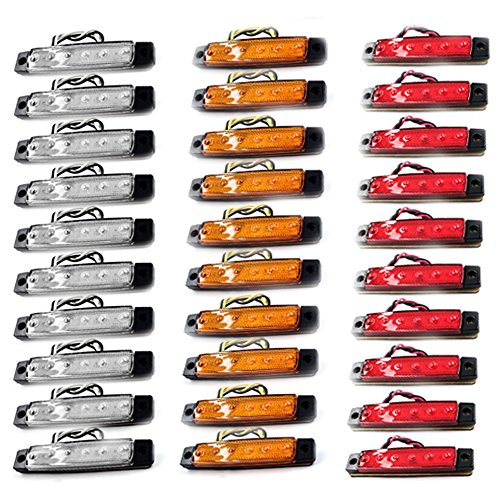 VIGORFLYRUN PARTS LTD Feux de Gabarit Latéraux LED, Indicateur de Position, 6 LED 3.8