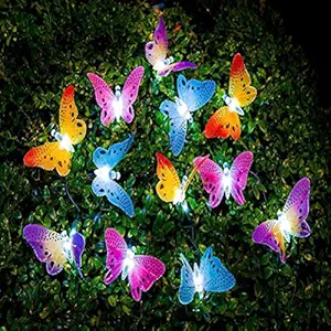 Uonlytech Led Solar String Light Multi Color Butterfly Fairy Lights Waterproof Outdoor Lighting Home Garden Patio Lawn Party Decor Lighting