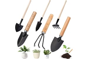 CATOR 6 pièces Lot de Petite Pelle Jardinage, Outils de Jardinage Kit Jardinage Enfant 1 Pelle à terreau, 1 Transplantoir, 1 Fourche pour Pot de Jardin, Plantes et semis