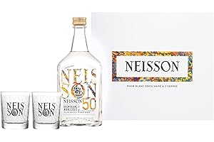 NEISSON - Coffret Ti-punch Blanc & 2 verres - Rhum Agricole - Alcool 50% - Notes de Réglisse & Miel - 70cl + 2 verres