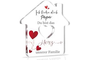 RISFIHEI Vatertagsgeschenk für Papa Geschenke für Papa Geschenk Geburtstag Hausförmig Acryl-Plakette Dekoration Vatertag Geburtstagsgeschenk für Papa Weihnachtsgeschenke für Papa