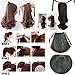 S-noilite Fashion 18"(46cm) Curly Binding Tie up Ponytail Clip in Hair Extensions Extension One Piece Wrap Around Pony Tail 12 Colors Available (Natural Black)