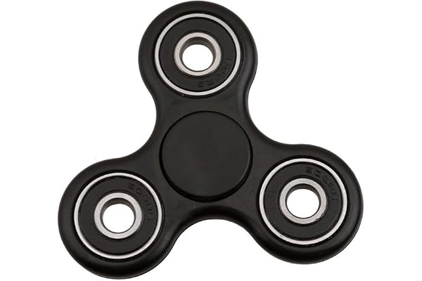 Toyland Black with Black Rings Tri Fidget Spinner à Main - Soulagement de Stress et anxiété pour Les Enfants et Les Adultes
