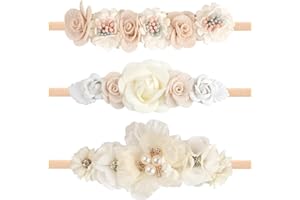 SJBAUTYO 3 Pezzi Fasce Per Capelli In Nylon Per Bambina Fascia Elastica Per Capelli Con Fiocchi Accessori Per Capelli Per Neonato