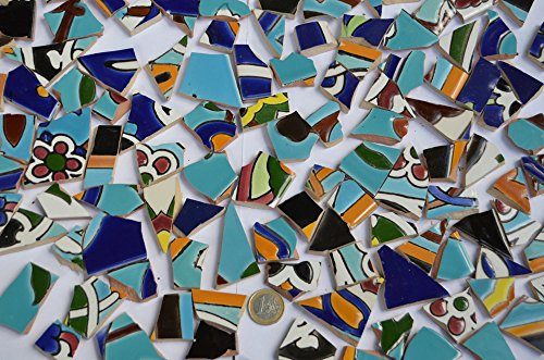 500g Bruchmosaik aus Fliesenbildern Muster2, ca. 50-70St. - 2