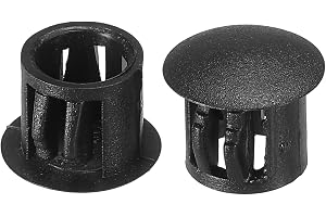 PATIKIL 50 st hålpluggar plast 10 mm (3/8") svart | Skruv stötfångare hål plugg spolning knapp typ runda hål skydd lock för runda hål skåp möbler kök
