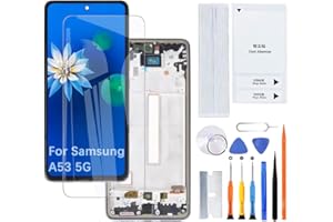 H&LYCYJ Display Bildschirm für Samsung Galaxy A53 5G TFT A536B A536B/DS A536U LCD Bildschirm Ersatz Assembly kit（Schwarz mit Rahmen,Ohne Fingerabdrücke