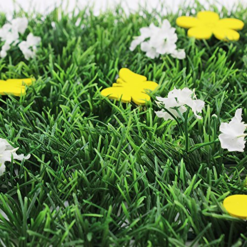 COM-FOUR® 2x Deko Gras-Matte, Kunstrasen-Dekomatte mit Blumen z.B. für Frühlings- oder Osterdekoration in verschiedenen Größen - 5