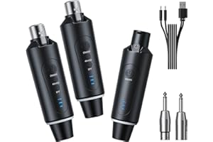 Yinker 2.4G XLR Mikrofon Wireless Sender Empfänger 1 zu 2 Kabelloses Mikrofon für Dynamisches Mikrofon Kondensatormikrofon 50-100m für Gesang/öffentliches Reden