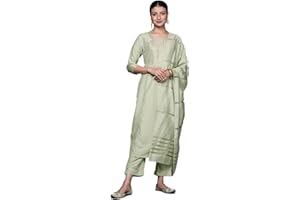 PARVDI Kurta-Set für Frauen mit Dupatta indischen Stil Kurti Palazzo Hosen Hosen Set für Frauen Party Wear