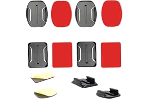 LHYBTM Casco Cámara Adhesivos Pegatinas Almohadillas, Pegatinas Gopro para Casco, Adhesivo de Montaje para Cámara de Acción, Soporte Adhesivo Curvo y Plano para Go Pro Hero 1/2/3/ Suptig