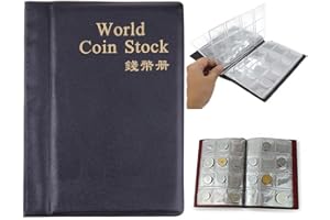 BE-TOOL ÁLbum De Colección De Monedas, Libro De Colección De 120 Monedas 15x11cm, Artículos De Colección De Monedas, Álbum De Bolsillo, Cubiertas Numismáticas Para Monedas, Medallones, Insignias (Negro)